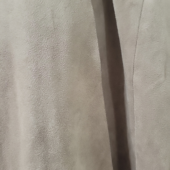 Leo and Nicole cardigan Open front Faux Suede Tan Size PM EUC - Picture 3 of 9
